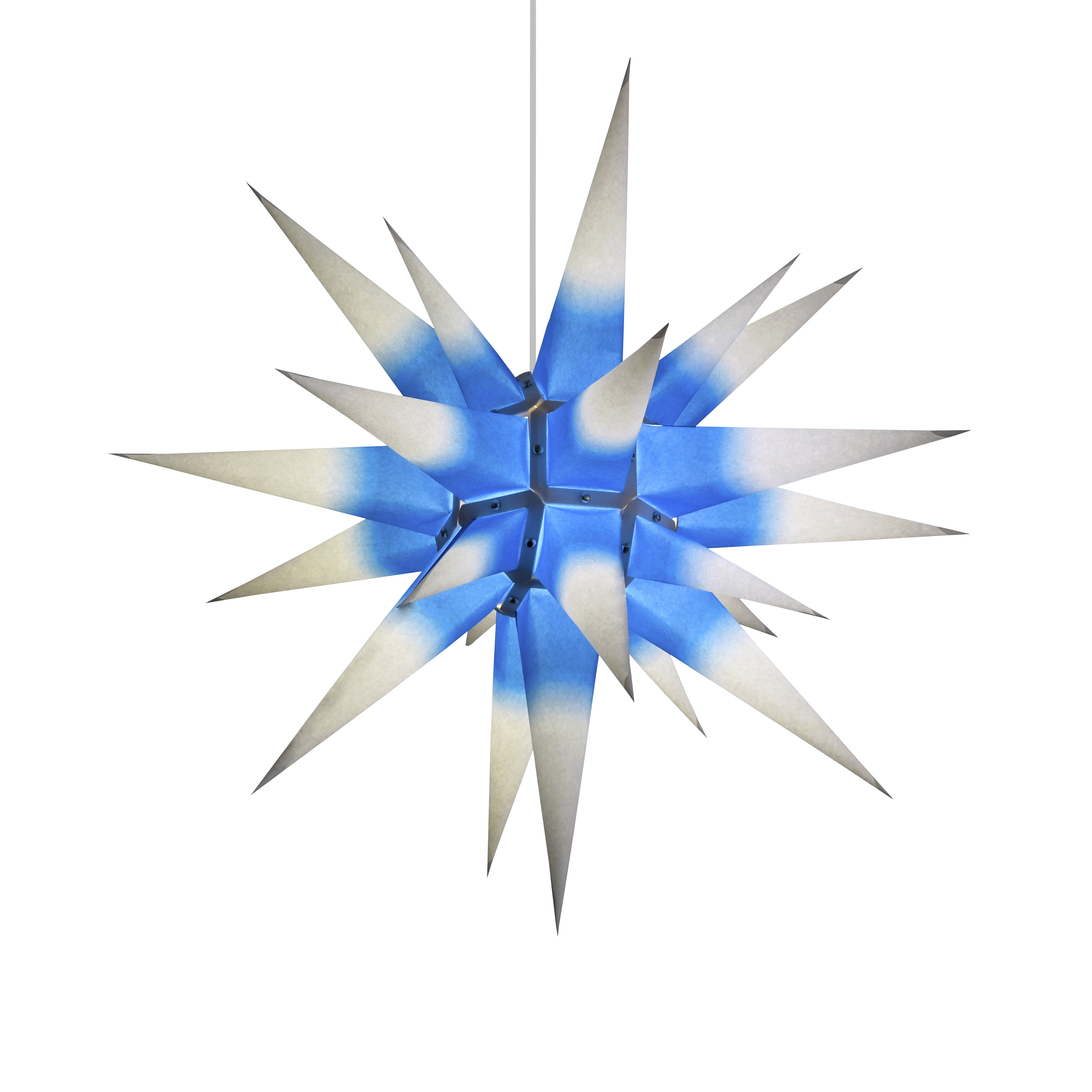 weiß mit blauem Kern